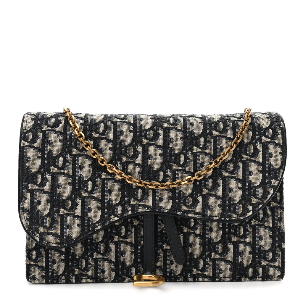 Oblique Saddle Chain Pouch Blue