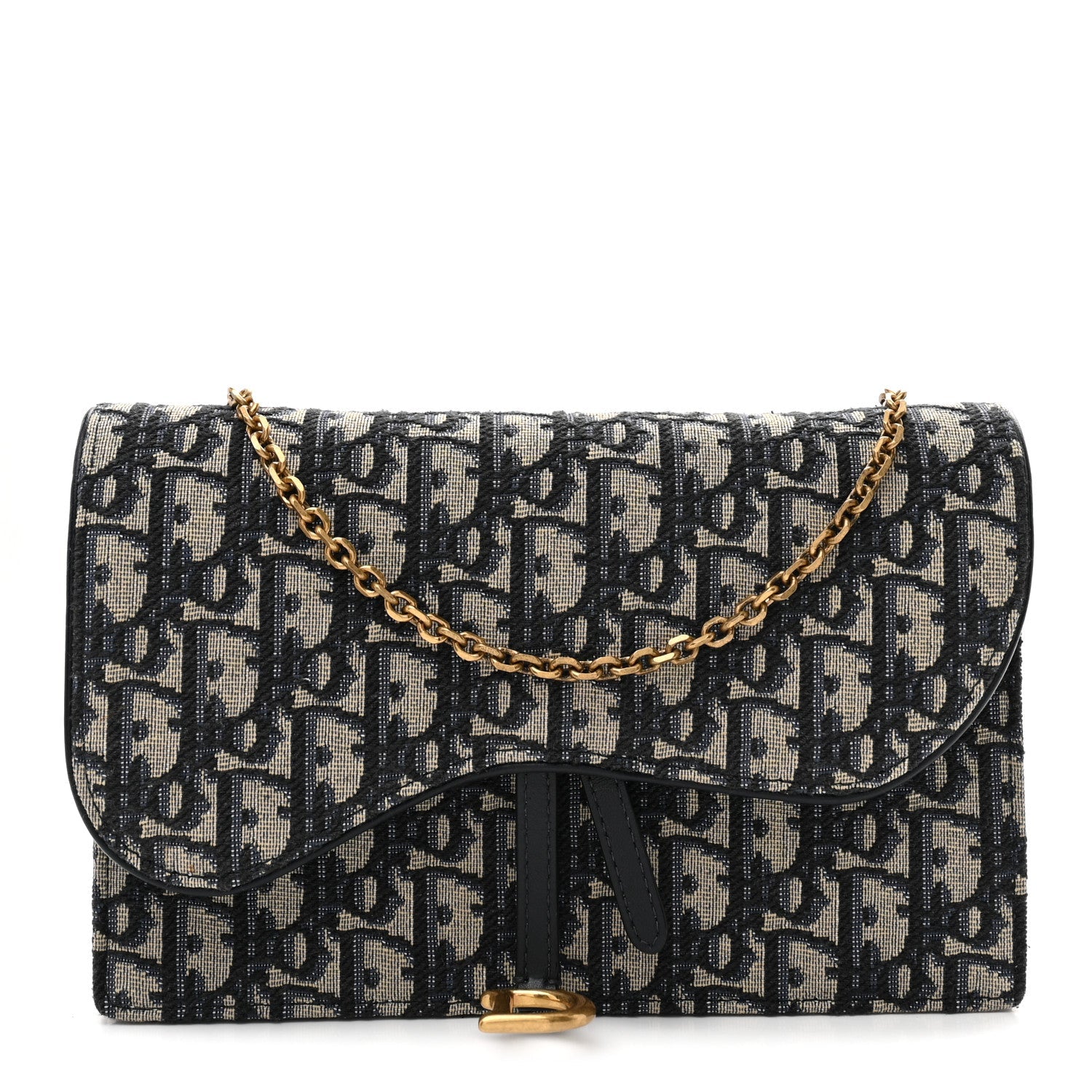 Oblique Saddle Chain Pouch Blue