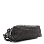 Pebbled Calfskin Large Bamboo Bar Tassel Shoulder Bag Dark Brown