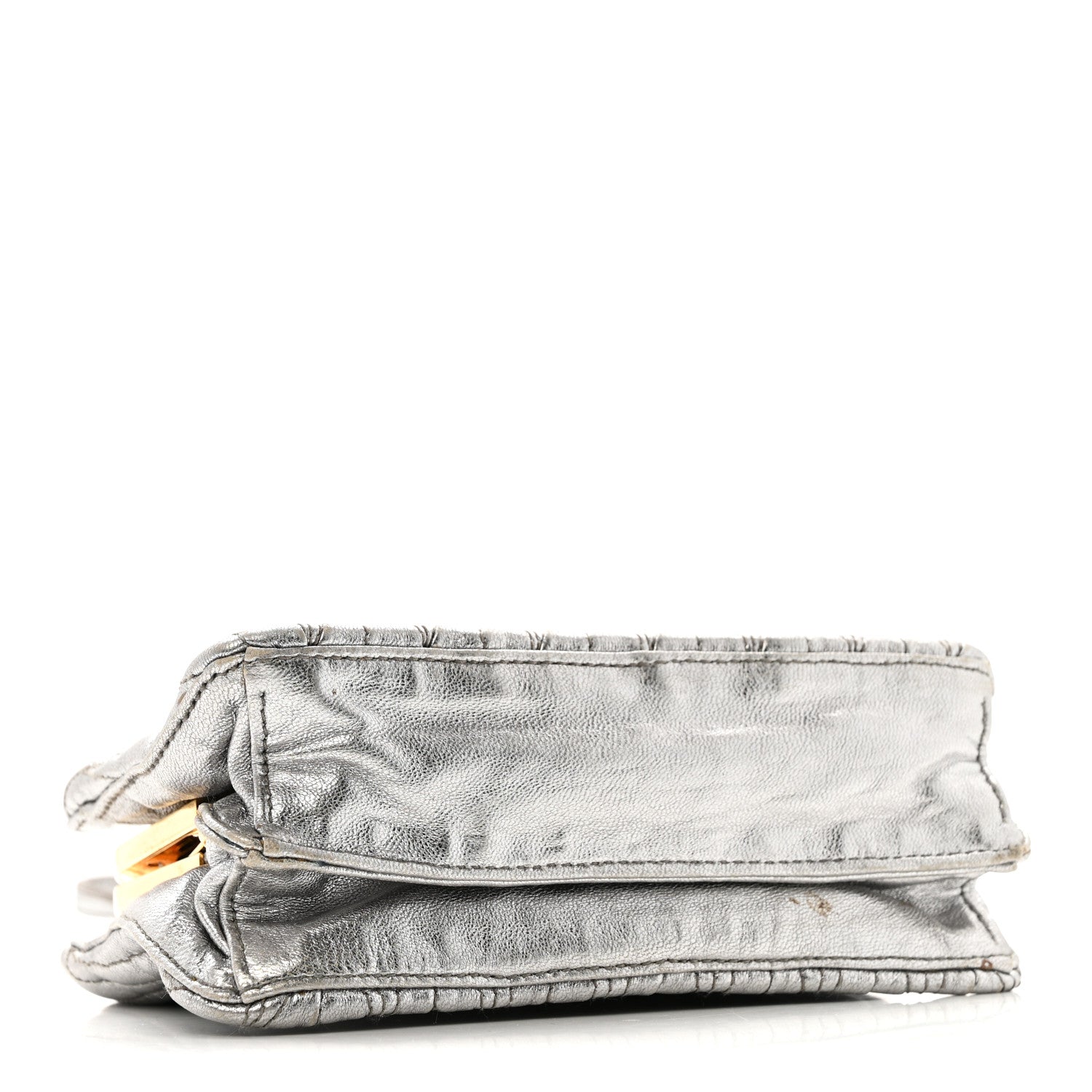 Metallic Matelasse Lux Mini Crossbody Tote Cromo