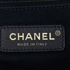 Lurex Canvas Medium Deauville Tote Navy Blue