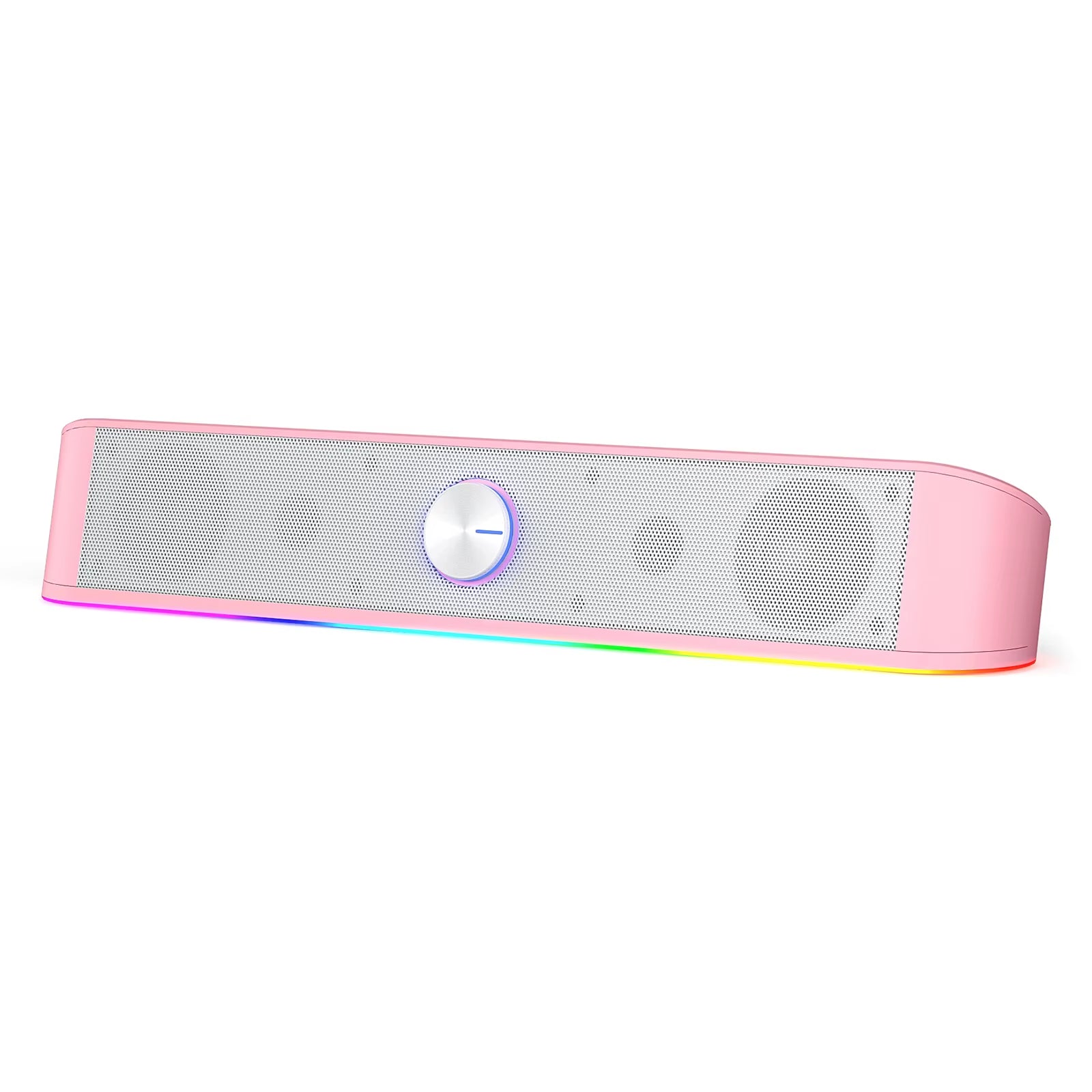 RGB Desktop Soundbar - 2.0 Channel Computer Speaker with Dynamic RGB Audio Effects