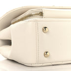 Caviar Quilted Small Business Affinity Flap White