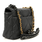 Lambskin Quilted Medium Chanel 19 Flap Dark Grey