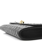 Nappa Intrecciato Long Andiamo Top Handle Clutch Black