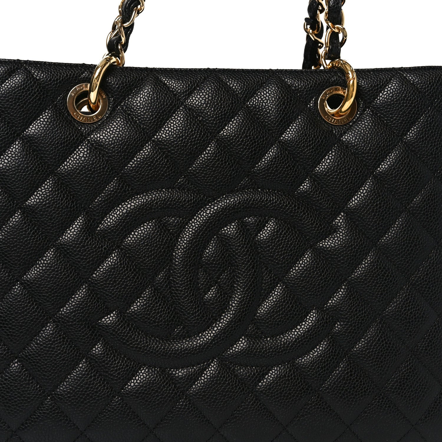 Caviar Quilted Grand Shopping Tote GST Black
