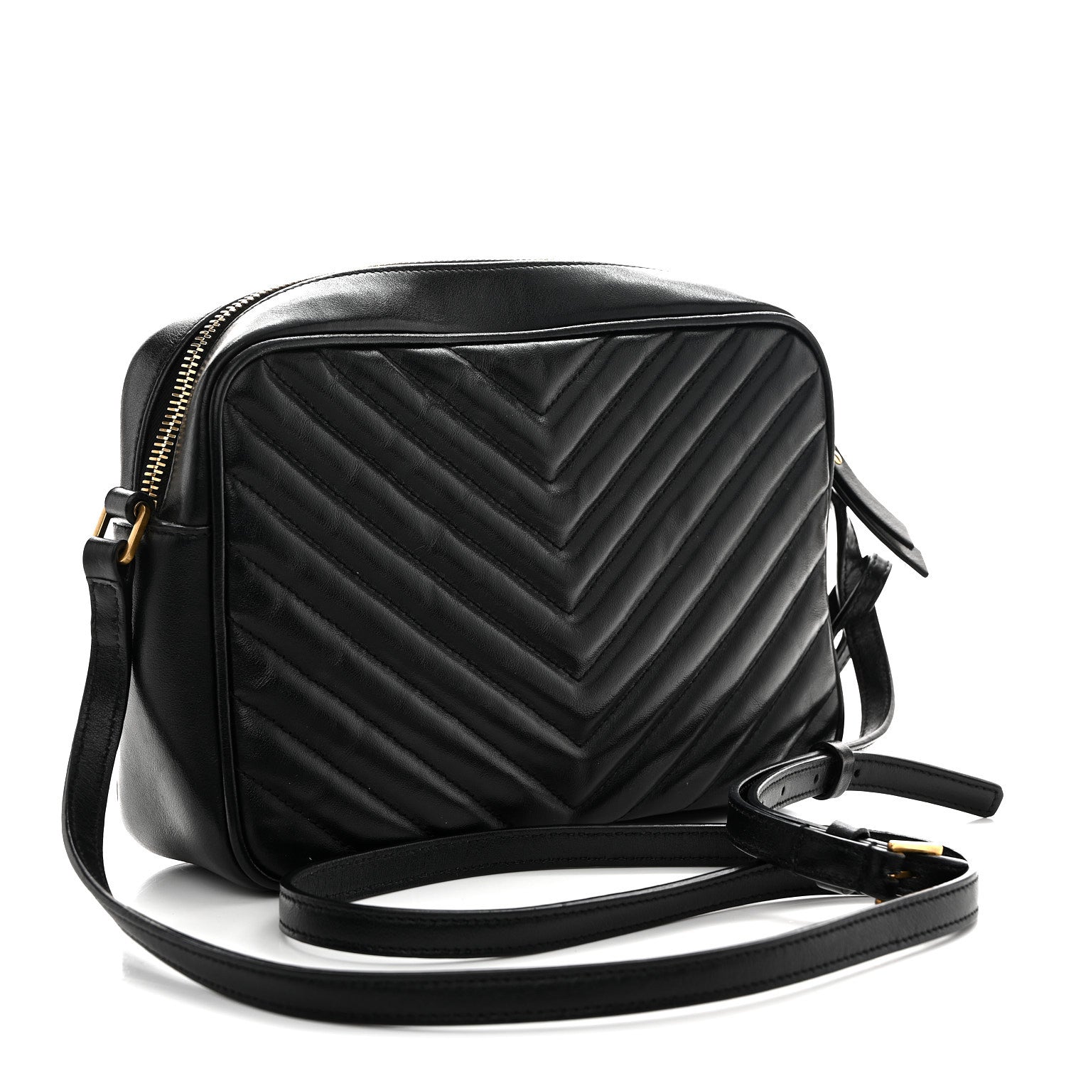 Calfskin Matelasse Monogram Lou Camera Bag Black