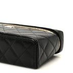 Caviar Quilted Top Handle Slim Vanity With Chain Black