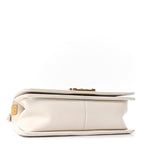 Caviar Calfskin Chevron Medium Boy Flap White