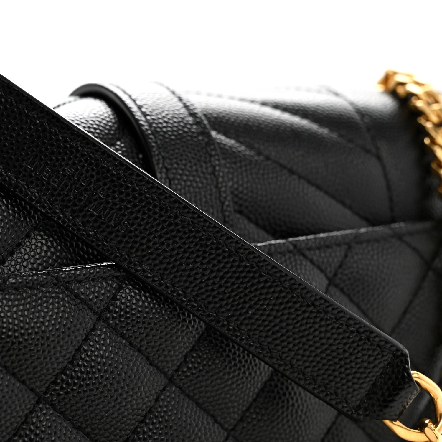 Grain De Poudre Textured Mixed Matelasse Triquilt Small Monogram Satchel Black
