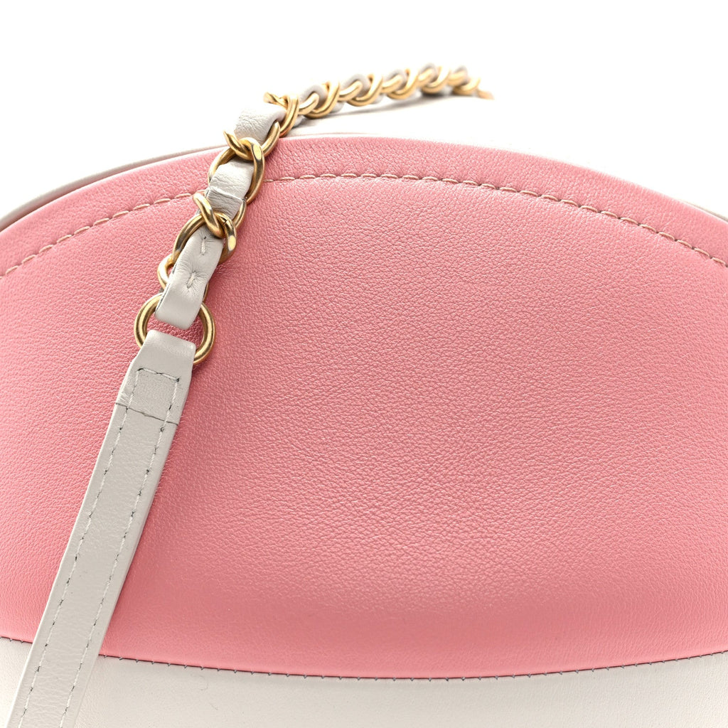 Calfskin Coco Beach Ball Bag White Pink