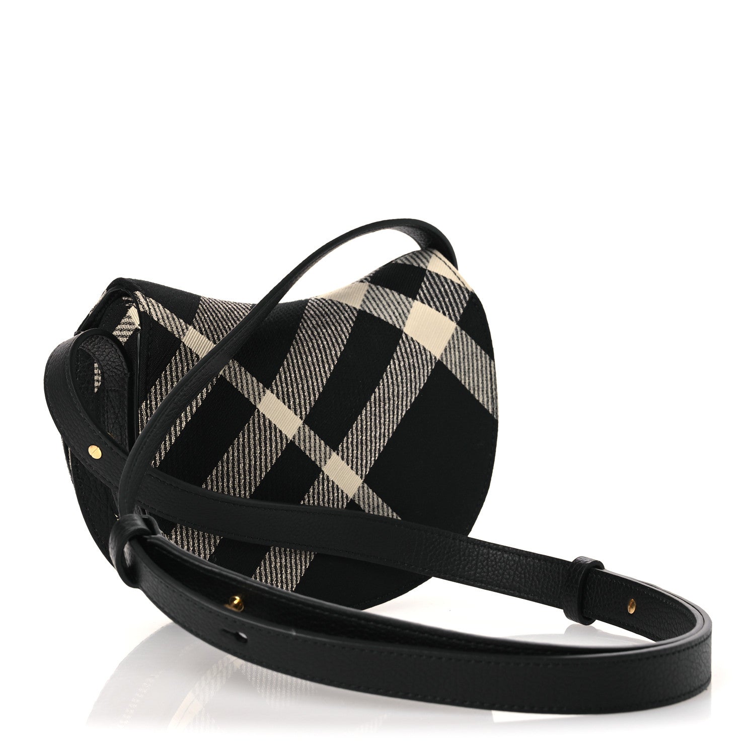 Jacquard Check Rocking Horse Crossbody Black