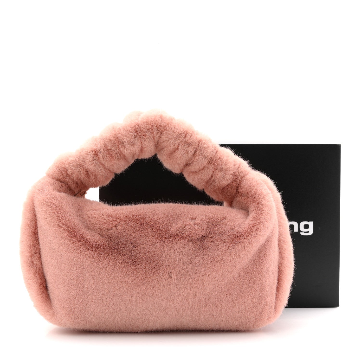 Faux Fur Mini Scrunchie Bag Pink