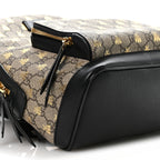 GG Supreme Monogram Bees Print Small Day Backpack Beige Oro Black