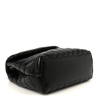 Calfskin Y Quilted Monogram Small Loulou Chain Satchel Black