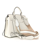 Grained Calfskin Medium Milla Convertible Backpack White Flake