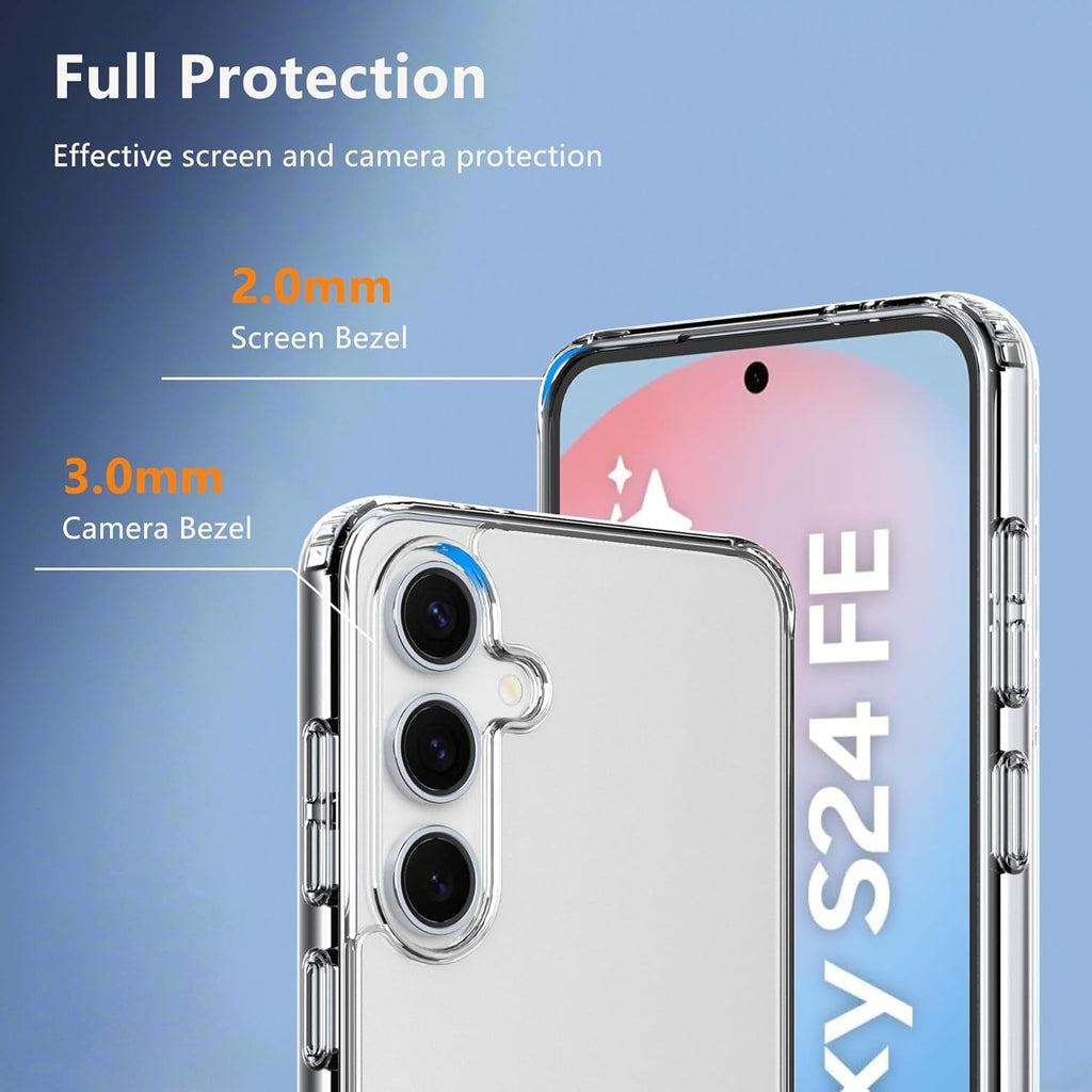 Entronix Case Compatible with Galaxy S24 FE - [Hard Back] Clear Cover