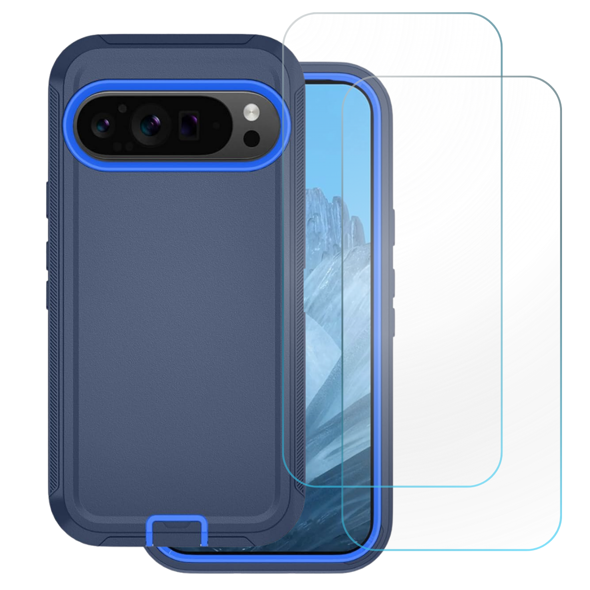 Entronix Bundle Compatible with Pixel 10 Pro XL - Heavy Duty Case & 2 Clear Screen Protectors