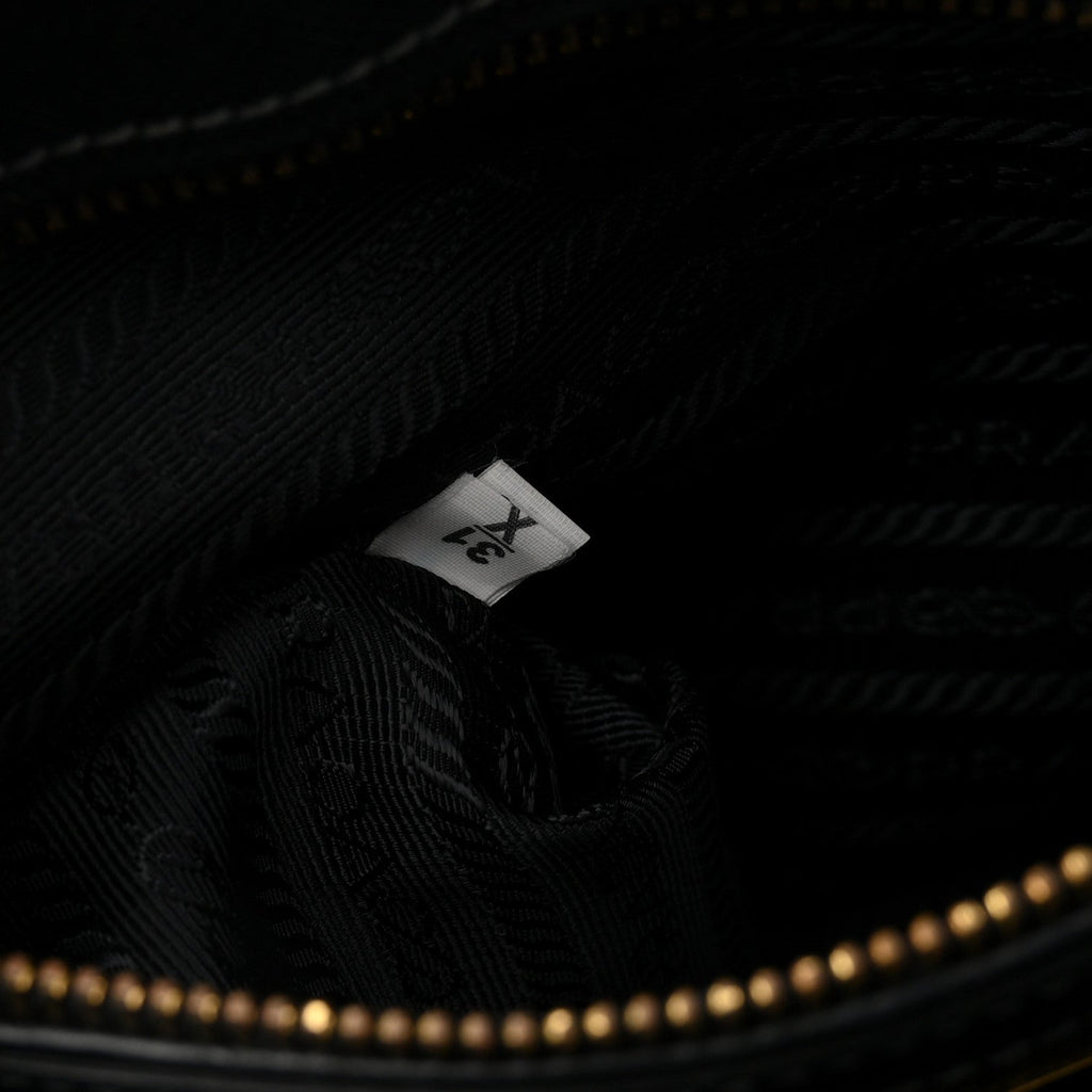 Saffiano Small Galleria Double Zip Tote Black