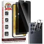 Entronix Anti-Spy Privacy Screen Protector & Camera Lens Protector Compatible with Galaxy S21 Ultra - 4-Piece Combo