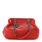 Caviar Quilted Frame CC Shopping Tote Red