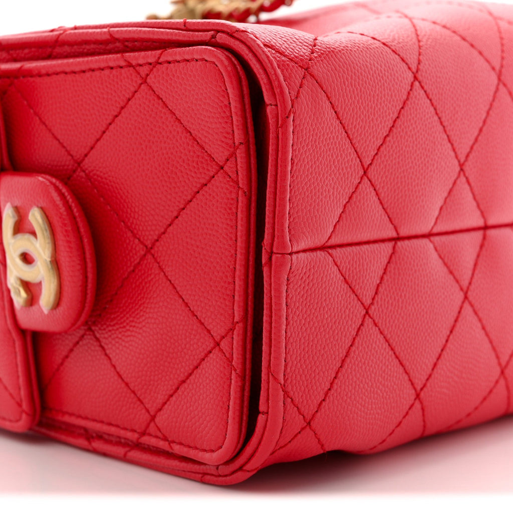 Caviar Quilted Mini Chanel 25 Handbag Red