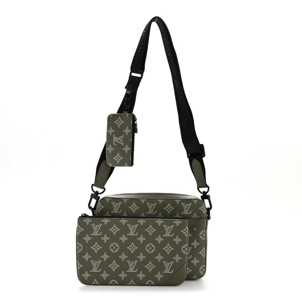 Monogram Shadow G65 Trio Messenger Olive Green