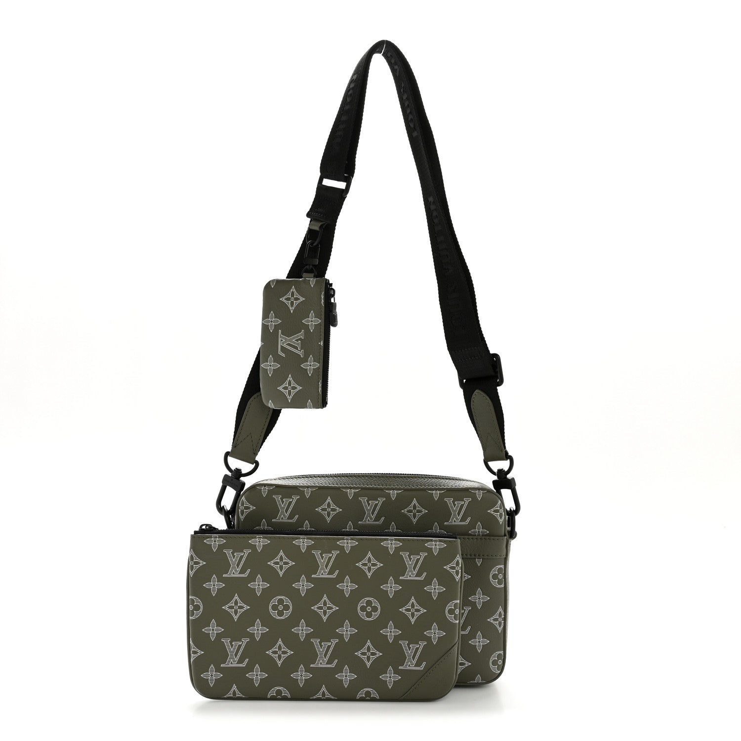 Monogram Shadow G65 Trio Messenger Olive Green
