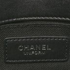 Calfskin Quilted CC Uniform Flap Belt Bag Black