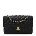 Caviar Quilted Jumbo Double Flap Black