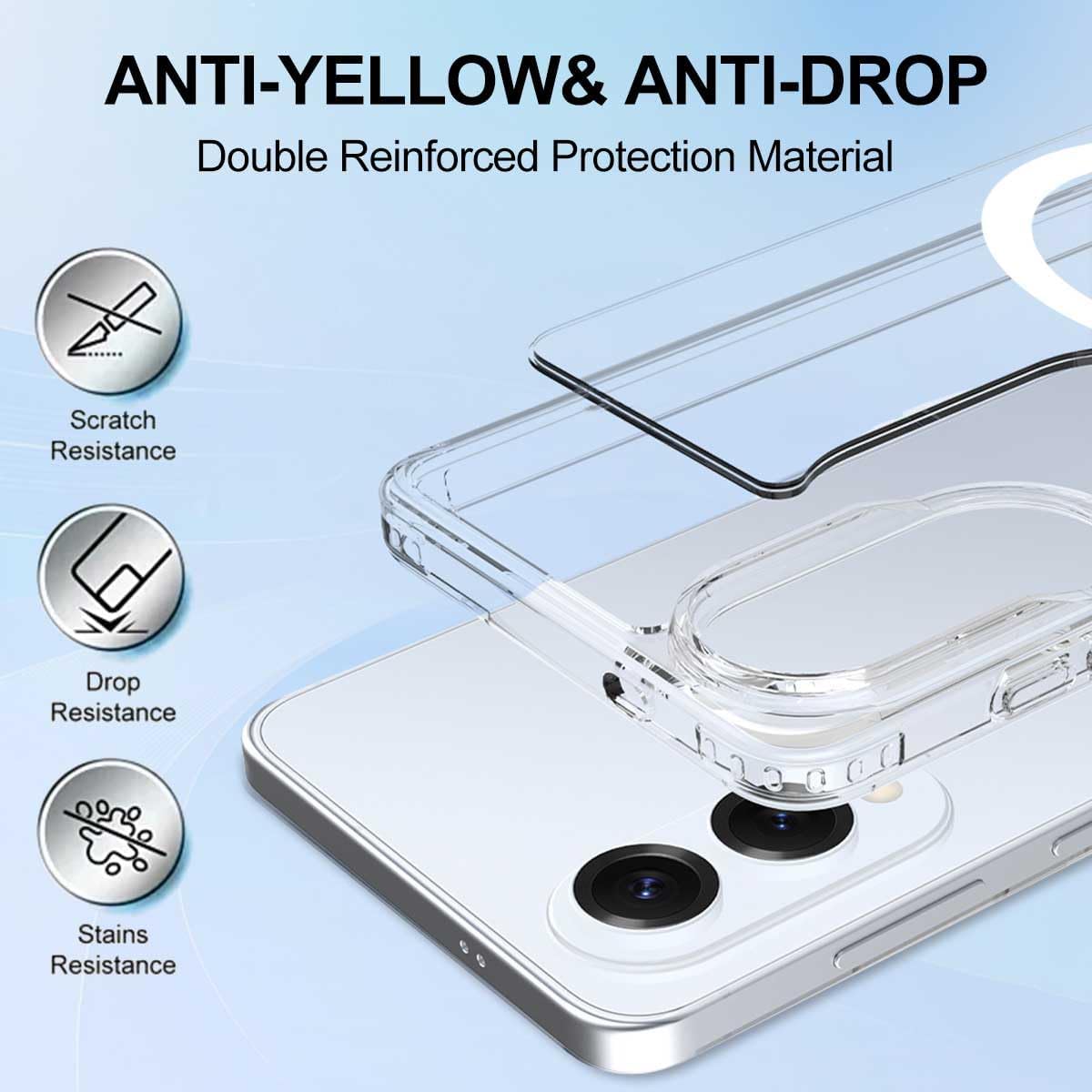 Entronix [Magnetic] Case Compatible with Galaxy S25 Edge - [Hard Back] Slim Clear