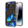 Pressed Dried Flower Design Phone Case For Iphone 14 Pro In Blue