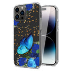 Pressed Dried Flower Design Phone Case For Iphone 14 Pro In Blue