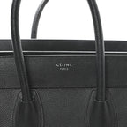 Drummed Calfskin Mini Luggage Black
