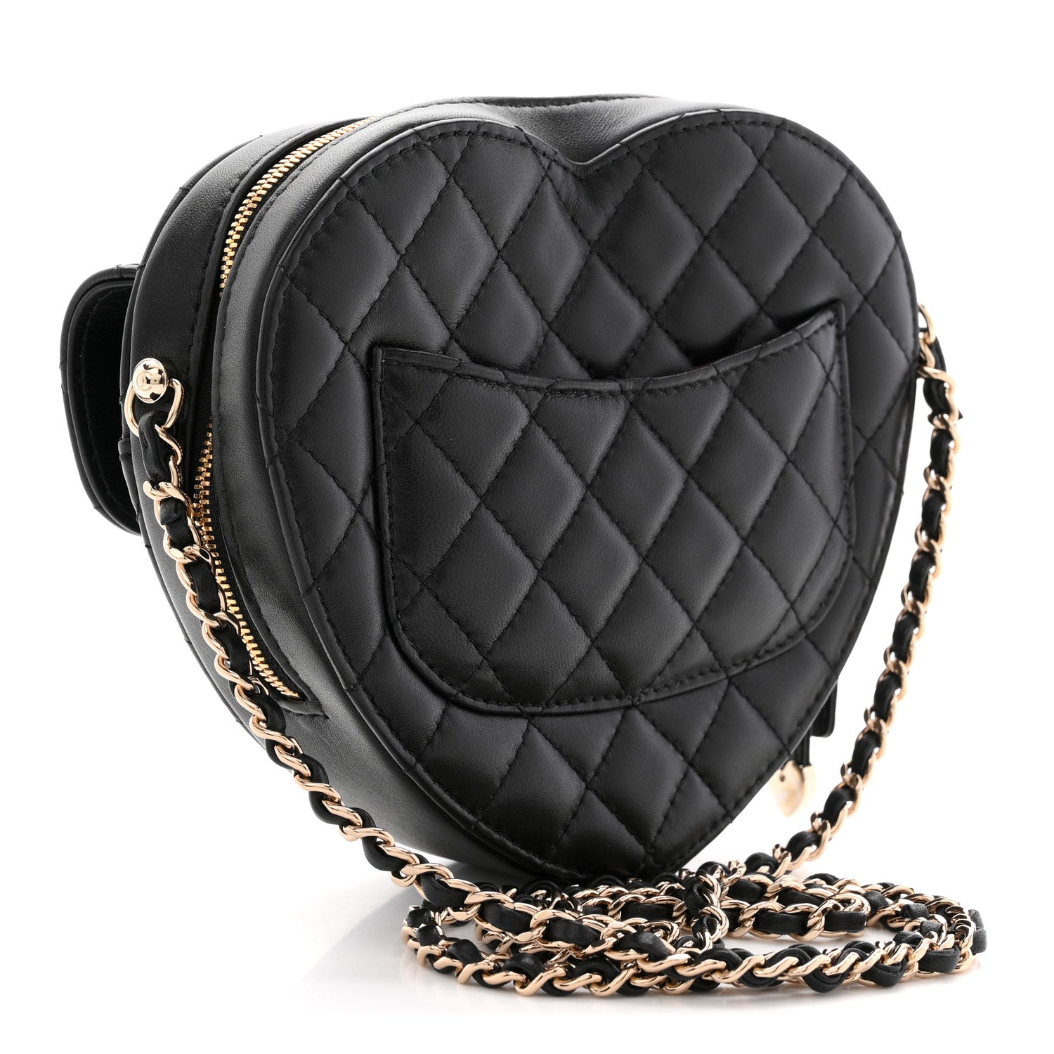Lambskin Quilted CC In Love Heart Bag Black