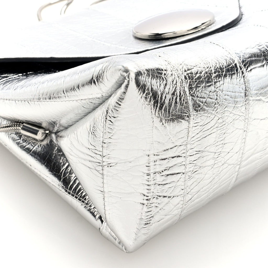 Metallic Eelskin Bobbi Bag Silver