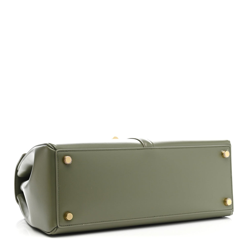 Satinated Calfskin Medium 16 Top Handle Bag Sage