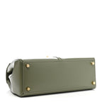 Satinated Calfskin Medium 16 Top Handle Bag Sage