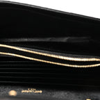 Grain De Poudre Matelasse Chevron Monogram Chain Wallet Black