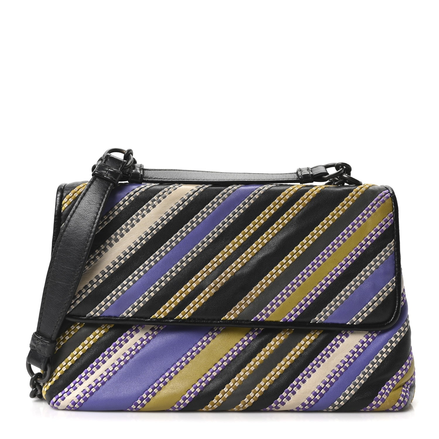 Nappa Striped Small Olimpia Black Multicolor