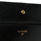 Caviar Quilted Wallet on Chain WOC Black