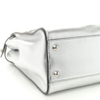 Vitello Catalan Mirror Medium Peekaboo Iconic Satchel Argento
