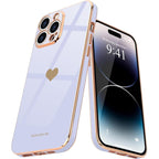 Entronix Case Compatible with iPhone 15 Pro Max - [Flexible] Luxury Glossy Heart