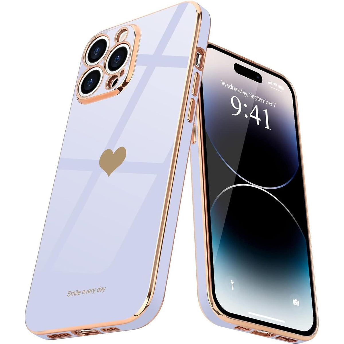 Entronix Case Compatible with iPhone 15 Pro Max - [Flexible] Luxury Glossy Heart