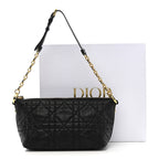 Lambskin Macrocannage DiorStar Hobo Bag Black