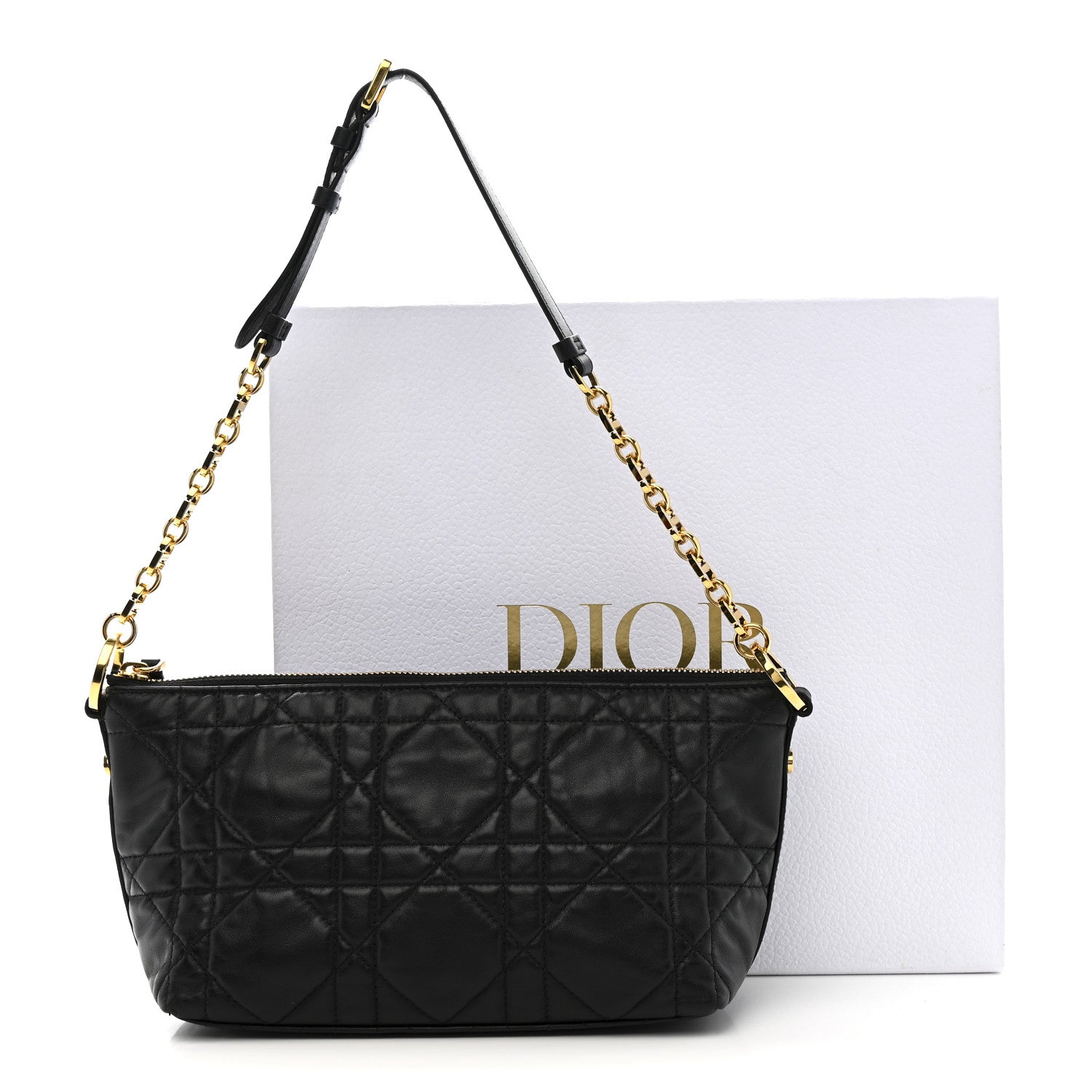 Lambskin Macrocannage DiorStar Hobo Bag Black