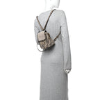Suede Calfskin Mini Faye Backpack Motty Grey