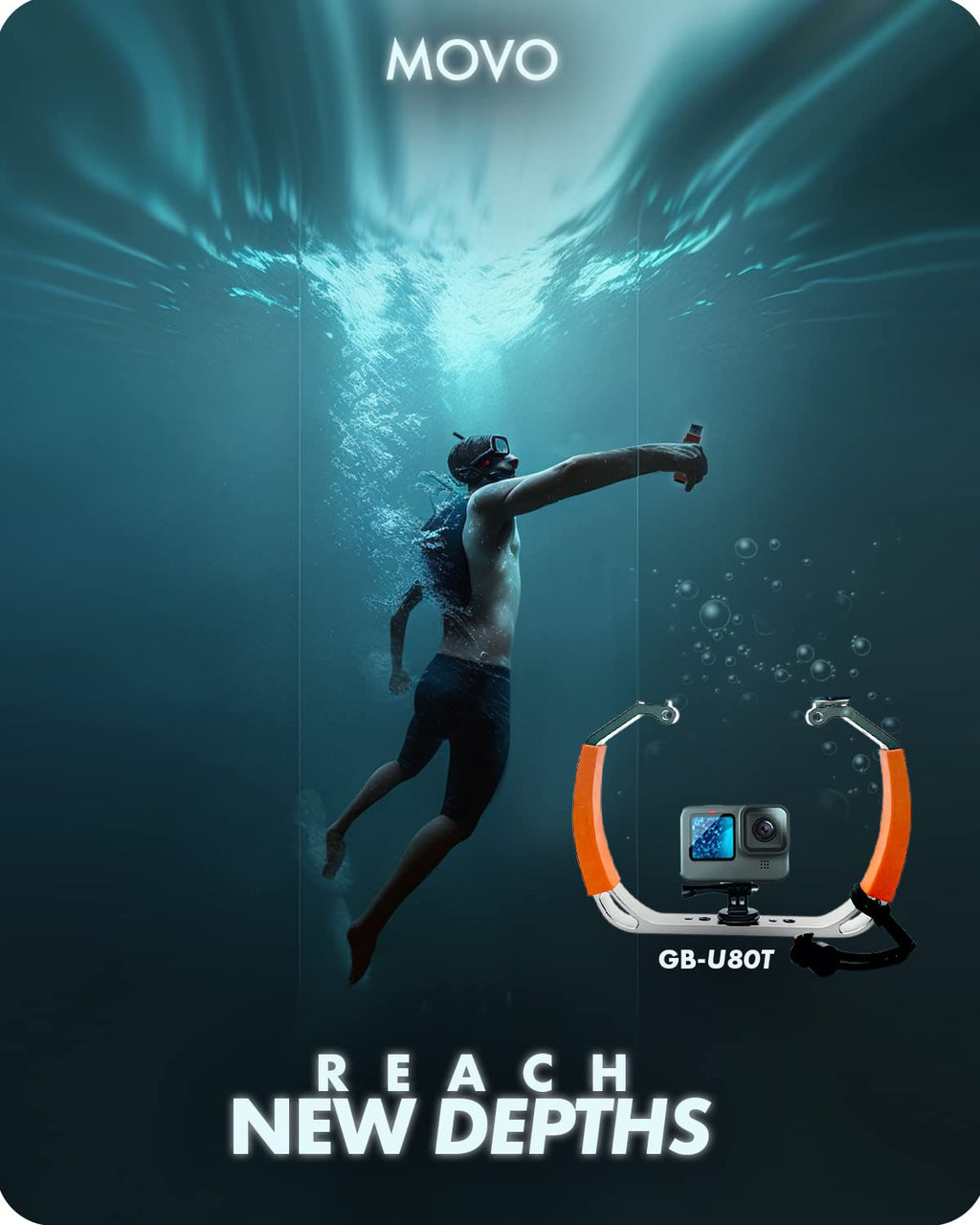 Movo GB-U80 Teal XL Dive Rig for GoPro Action Cam