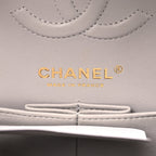 Caviar Quilted Small Double Flap Grey