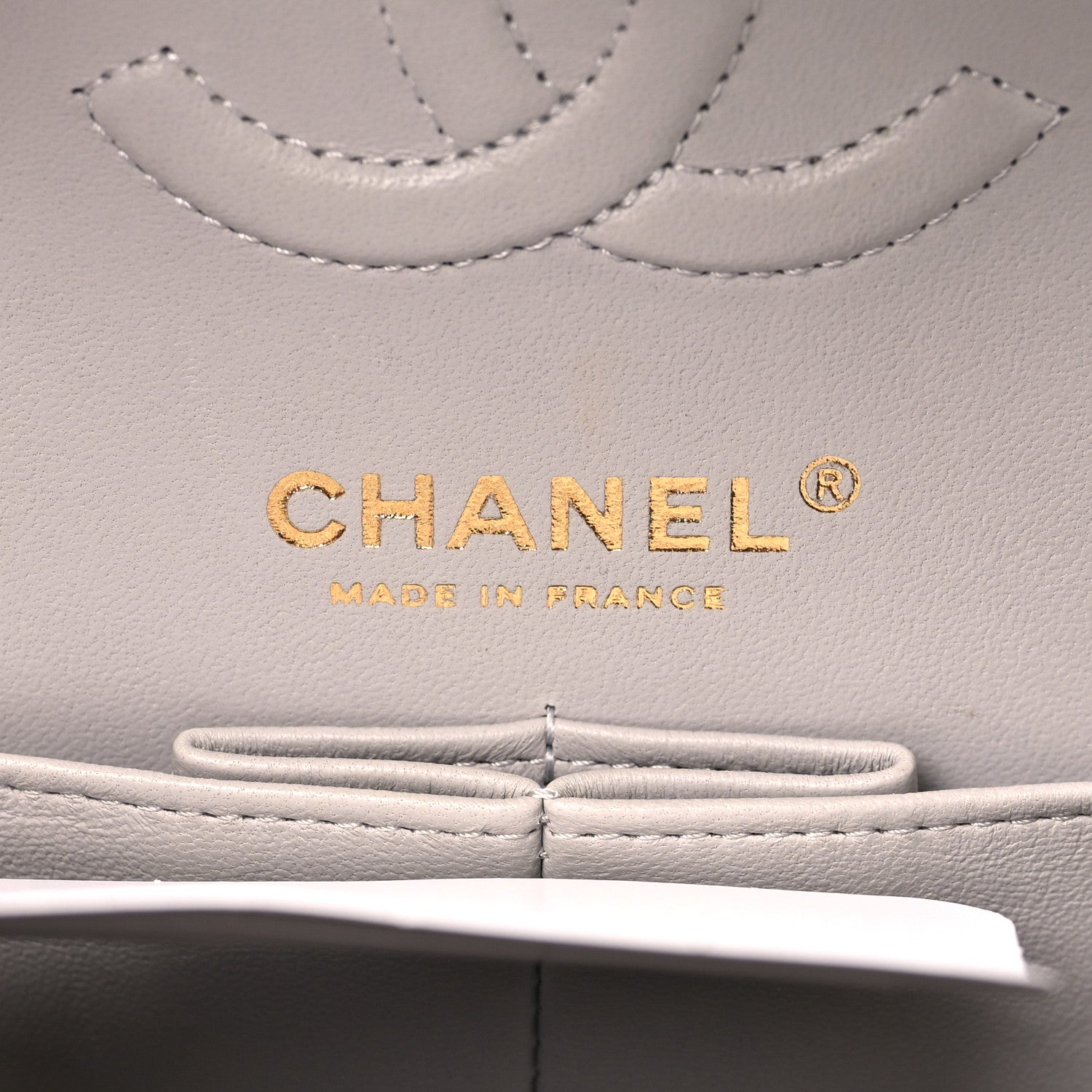 Caviar Quilted Small Double Flap Grey